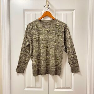 Vintage Embrodered Knit Sweater Green – S